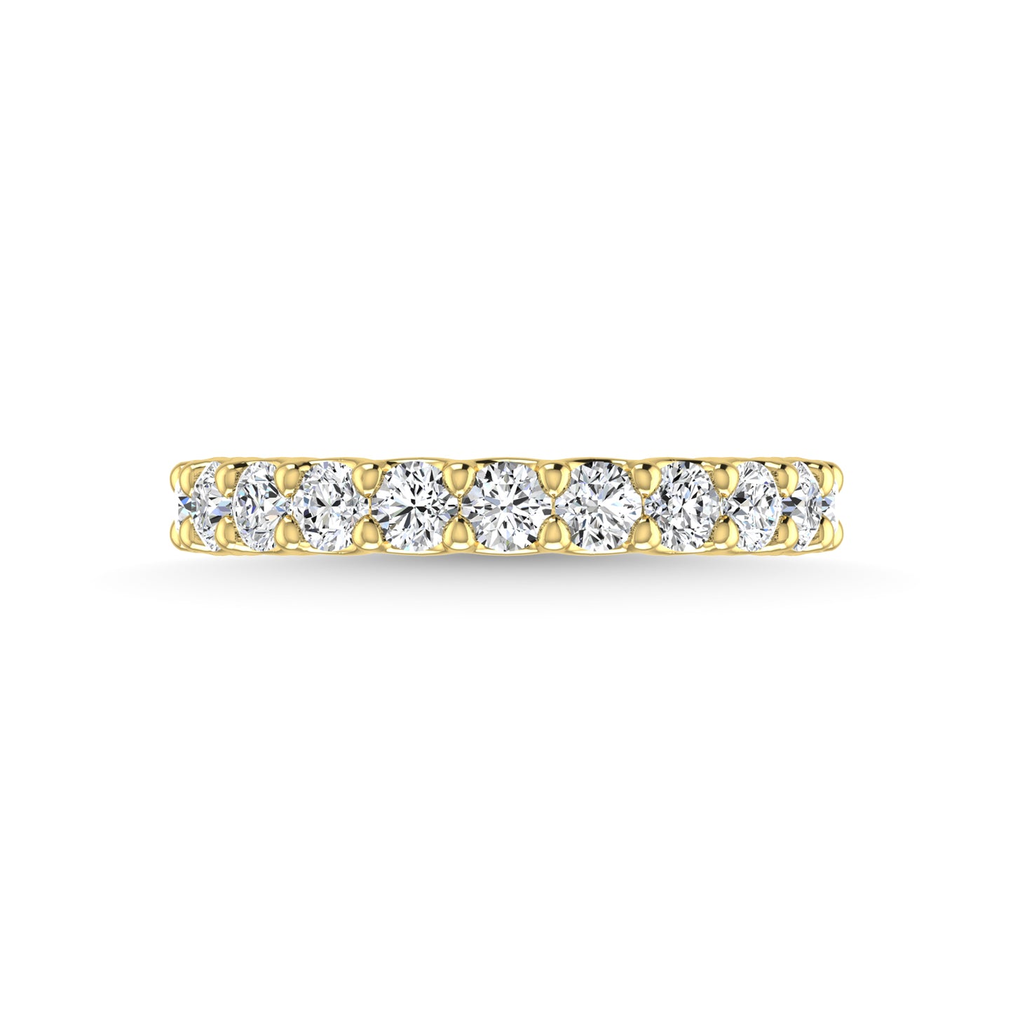 14K White Gold Diamond 1 3/8 Ct.Tw. Round Shape Three Forth Way wedding Band (size 6.5)