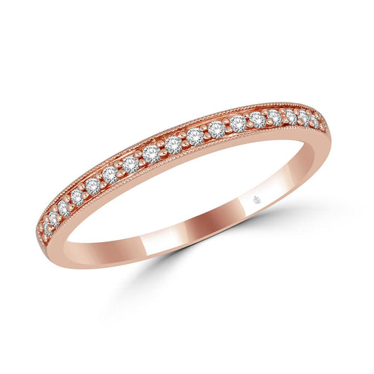 14K Rose Gold 1/8 Ct.Tw. Diamond Stackable Band