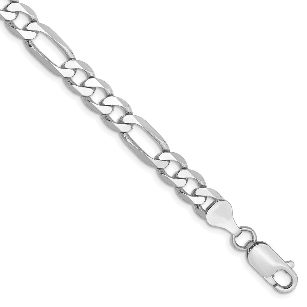 14k WG 6mm Flat Figaro Chain