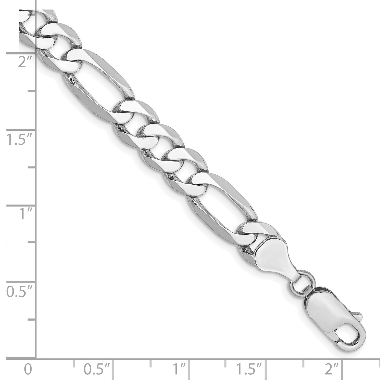 14k WG 7mm Flat Figaro Chain