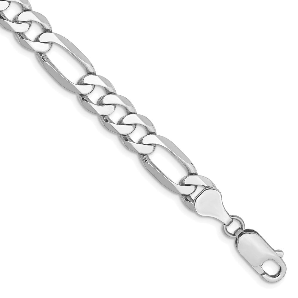 14k WG 7mm Flat Figaro Chain