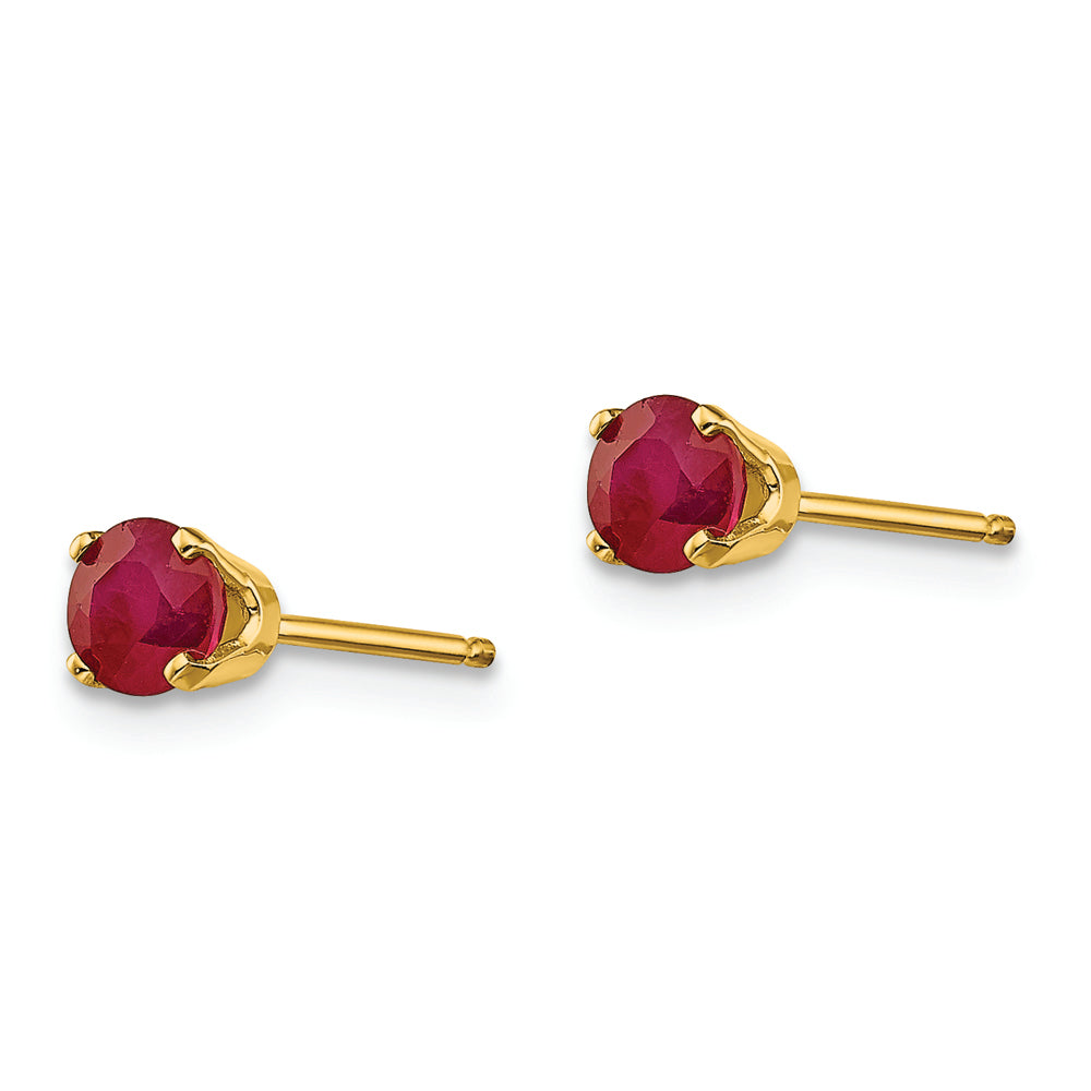 14k 4mm July/Ruby Post Earrings