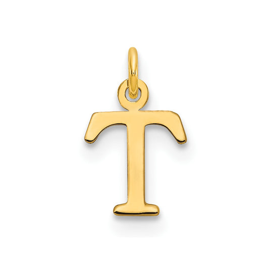 14ky Cutout Letter T Initial Pendant