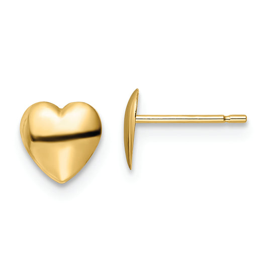 14K Polished Heart Post Earrings