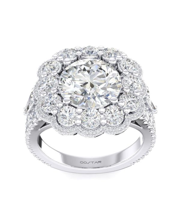 Round Multi Halo Diamond Engagement Ring