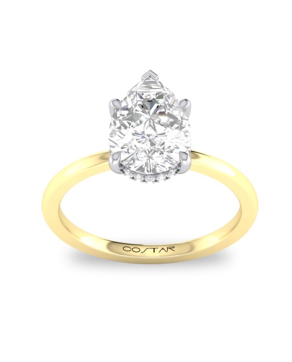 2.50 ct Pear Hidden Halo Solitaire Engagement Ring