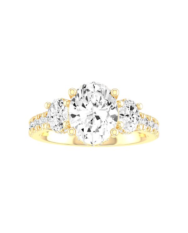 Oval 3-Stone Diamond Engagement Ring