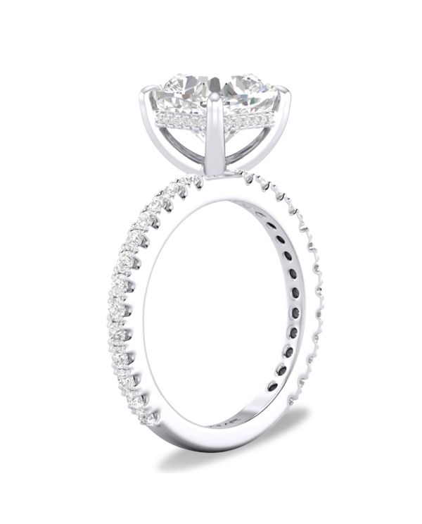 Cushion Hidden Halo Engagement Ring