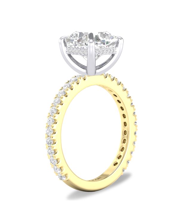 Cushion Hidden Halo Engagement Ring