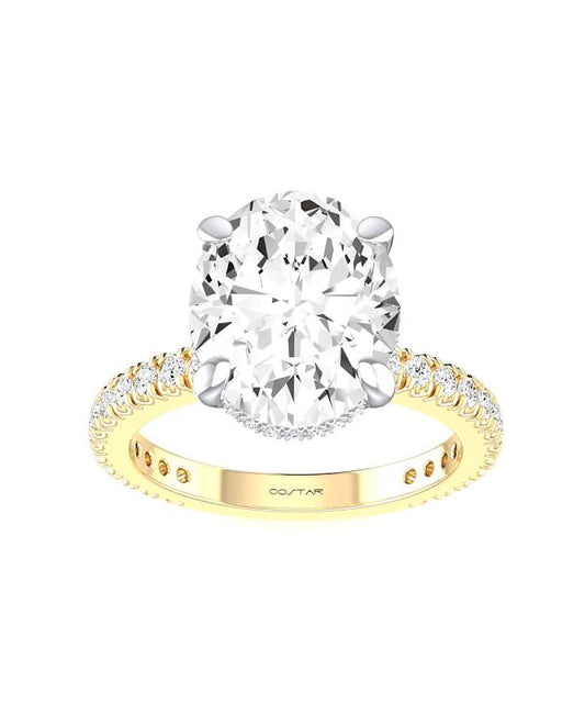 3.0 ct Oval Hidden Halo Engagement Ring