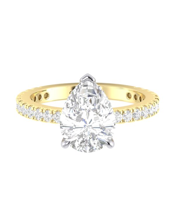 2.50 ct Pear Hidden Halo Engagement Ring