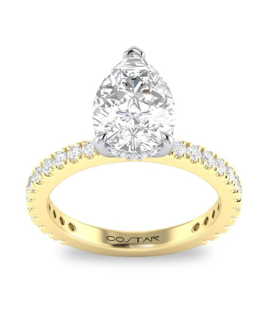 2.50 ct Pear Hidden Halo Engagement Ring