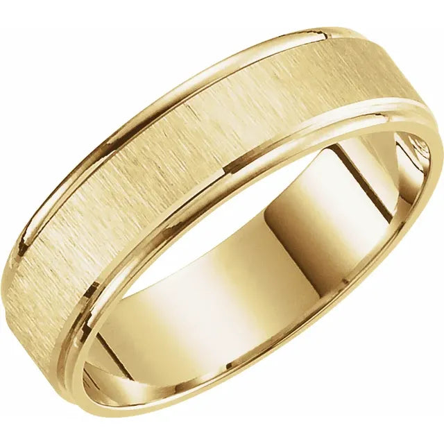 Yellow Gold Grooved Band