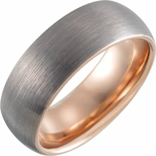 18K Rose Gold PVD Tungsten Band