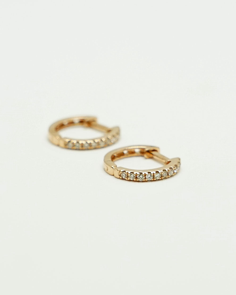 Diamond Huggie Earrings - Rose Gold