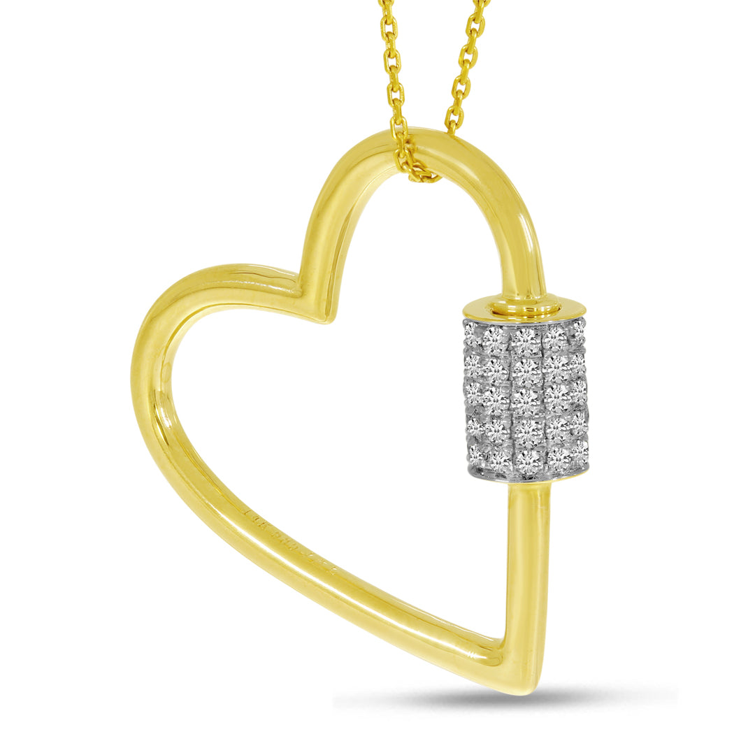 Brevani Diamond Lock Heart Pendant