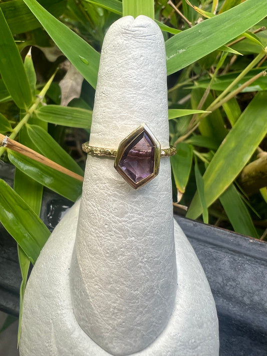 Geometric Purple Sapphire Ring