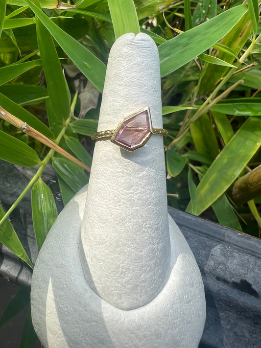 Geometric Light Pink Sapphire Ring