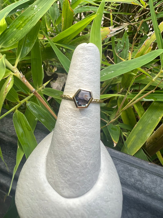 Geometric Purple Sapphire Ring