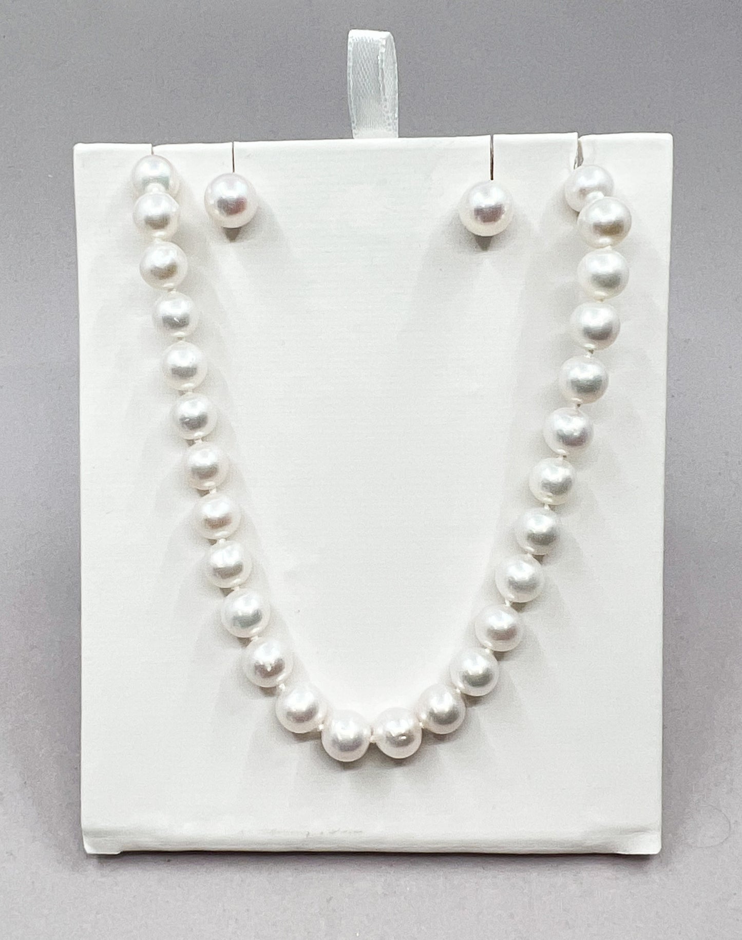 Freshwater Pearl Station Necklace & Earring Set