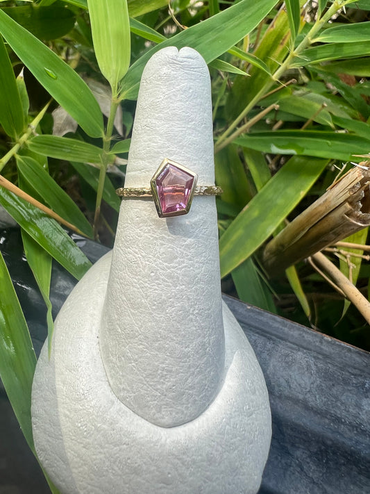 Geometric Blush Sapphire Ring