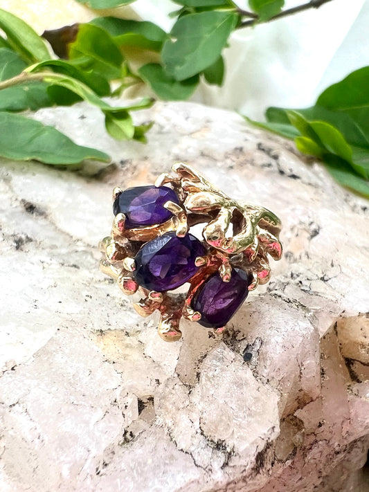 Amethyst Coral Ring