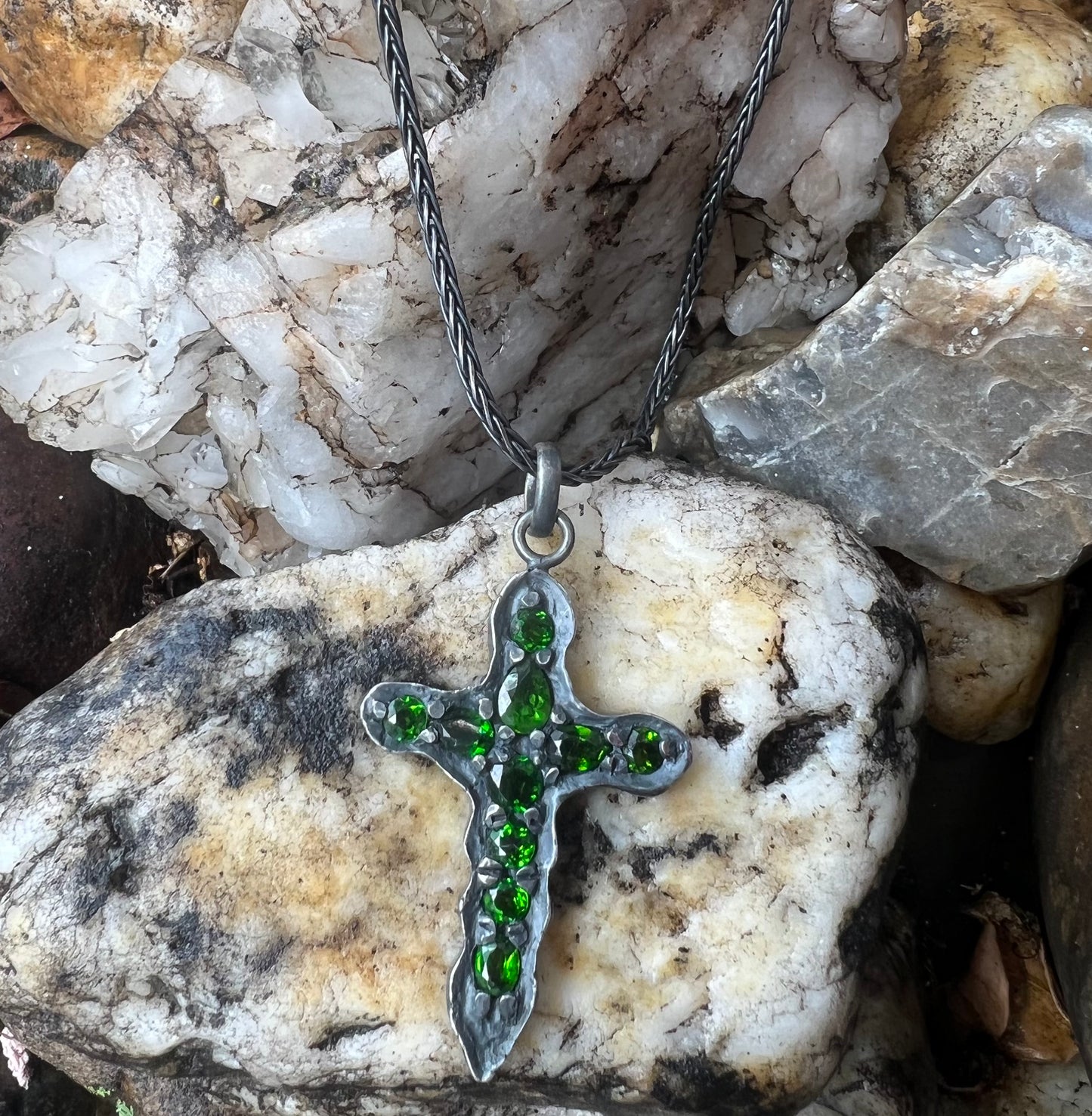 Chrome diopside sales cross pendant