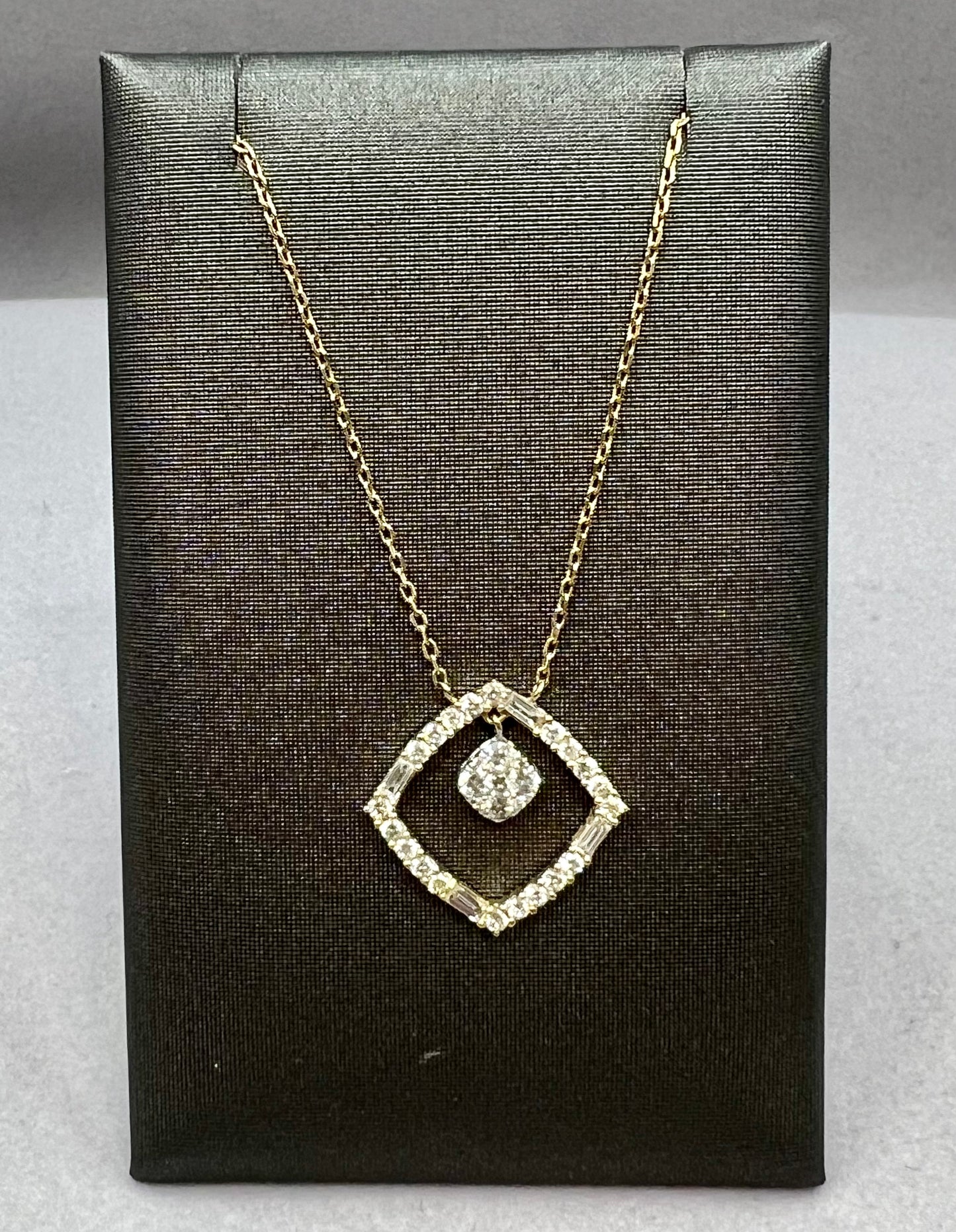 Square Drop Diamond Necklace