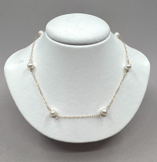 Child's Freshwater Pearl Station Necklace